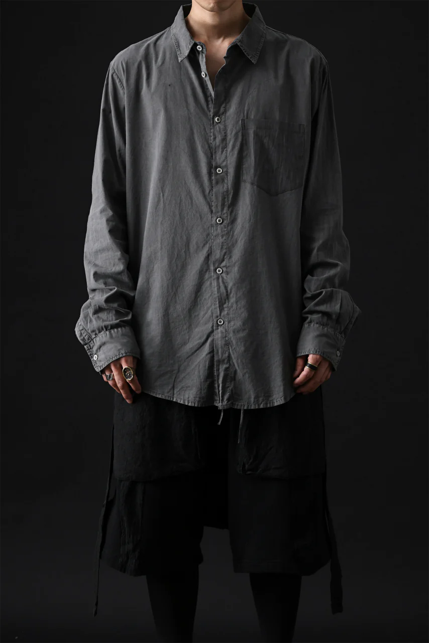 daub DYEING PLAIN SHIRT / ORGANIC COTTON (GREY) - Image 14