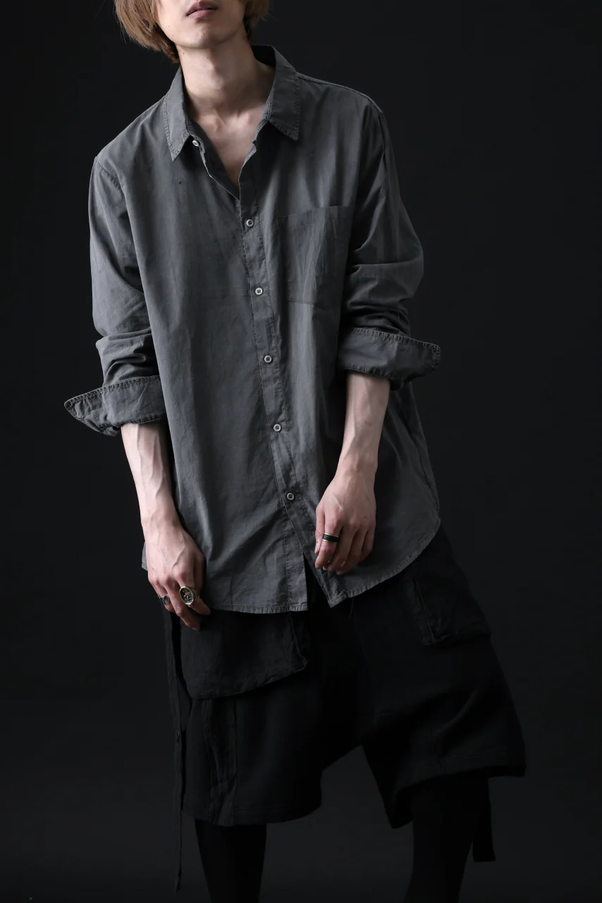daub DYEING PLAIN SHIRT / ORGANIC COTTON (GREY) - Image 24