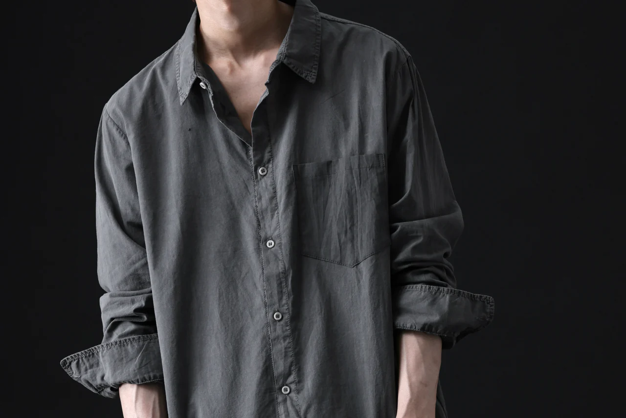 daub DYEING PLAIN SHIRT / ORGANIC COTTON (GREY) - Image 34