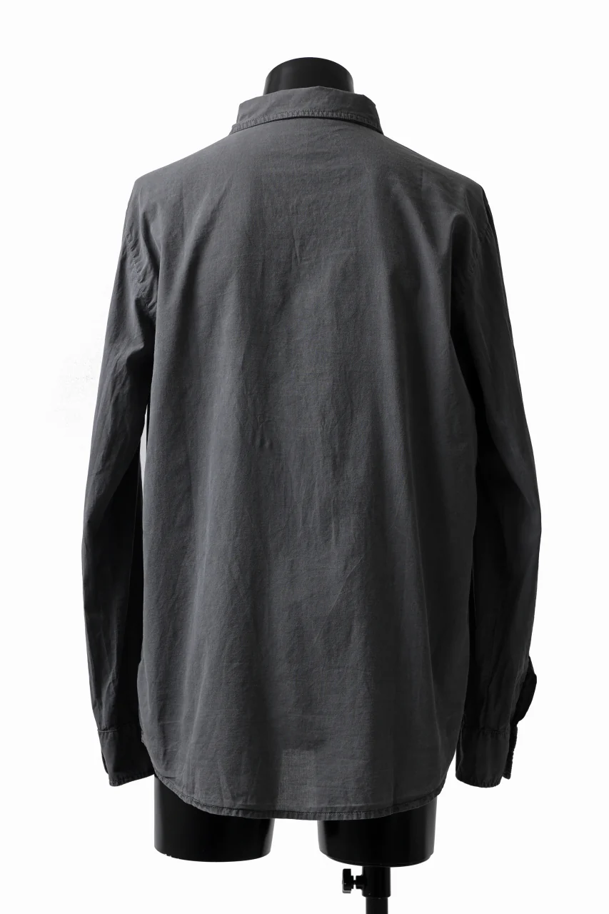 daub DYEING PLAIN SHIRT / ORGANIC COTTON (GREY) - Image 4
