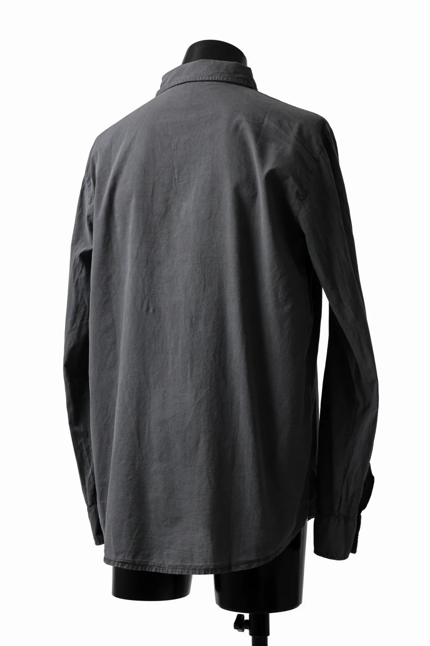 daub DYEING PLAIN SHIRT / ORGANIC COTTON (GREY) - Image 5