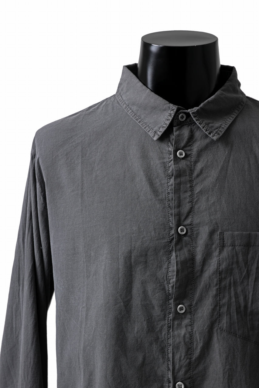 daub DYEING PLAIN SHIRT / ORGANIC COTTON (GREY) - Image 6