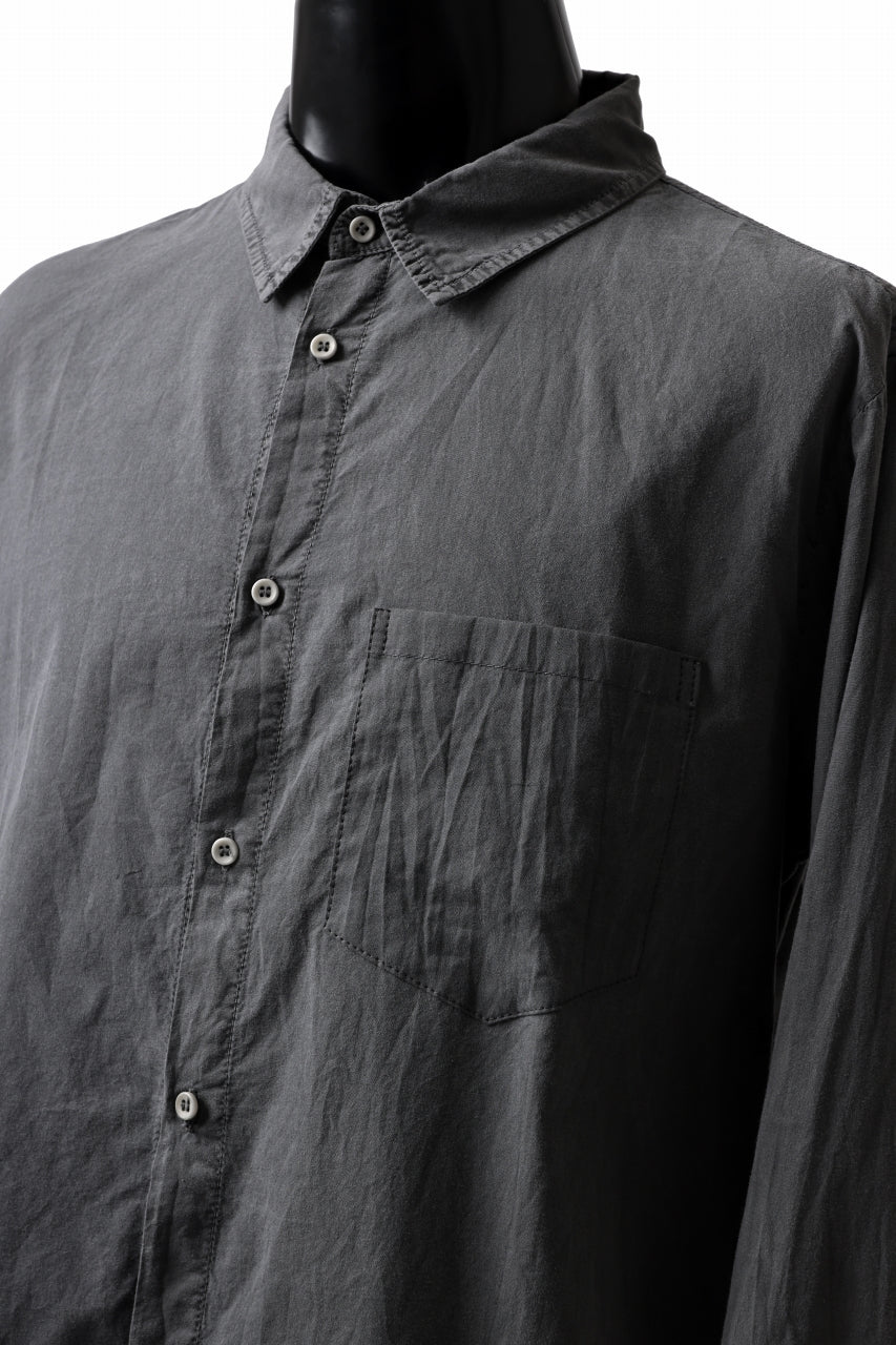 daub DYEING PLAIN SHIRT / ORGANIC COTTON (GREY) - Image 9