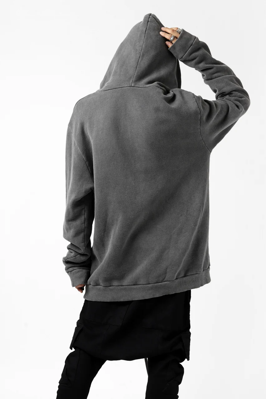 daub exclusive DYEING HOODIE PULLOVER / COTTON FLEECY (GREY) - Image 11