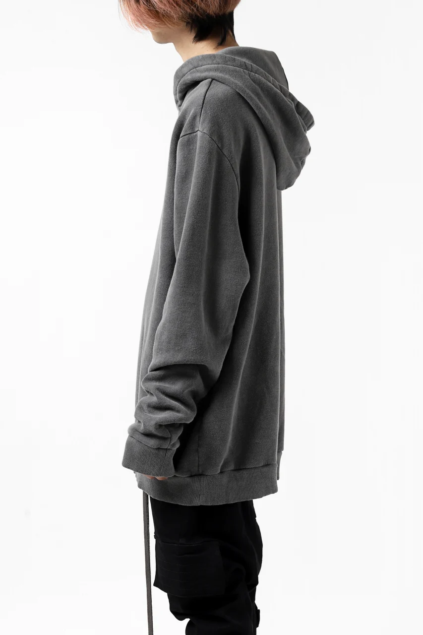 daub exclusive DYEING HOODIE PULLOVER / COTTON FLEECY (GREY) - Image 3