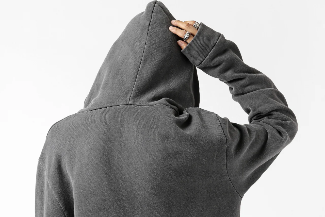 daub exclusive DYEING HOODIE PULLOVER / COTTON FLEECY (GREY) - Image 36