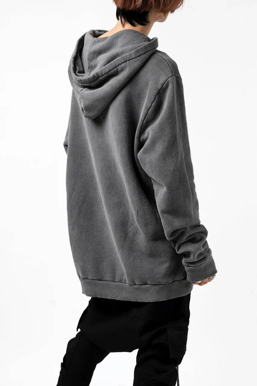 daub exclusive DYEING HOODIE PULLOVER / COTTON FLEECY (GREY) - Image 4