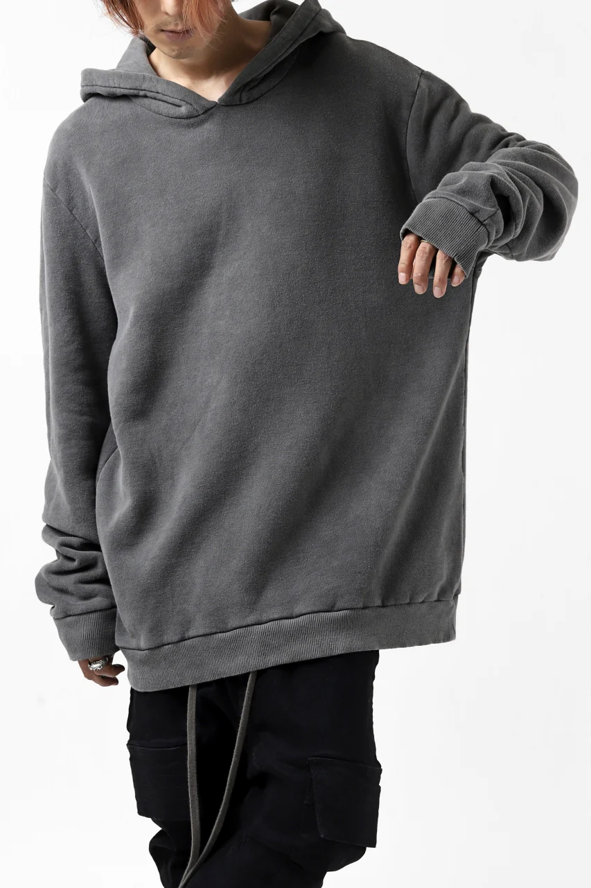 daub exclusive DYEING HOODIE PULLOVER / COTTON FLEECY (GREY) - Image 7