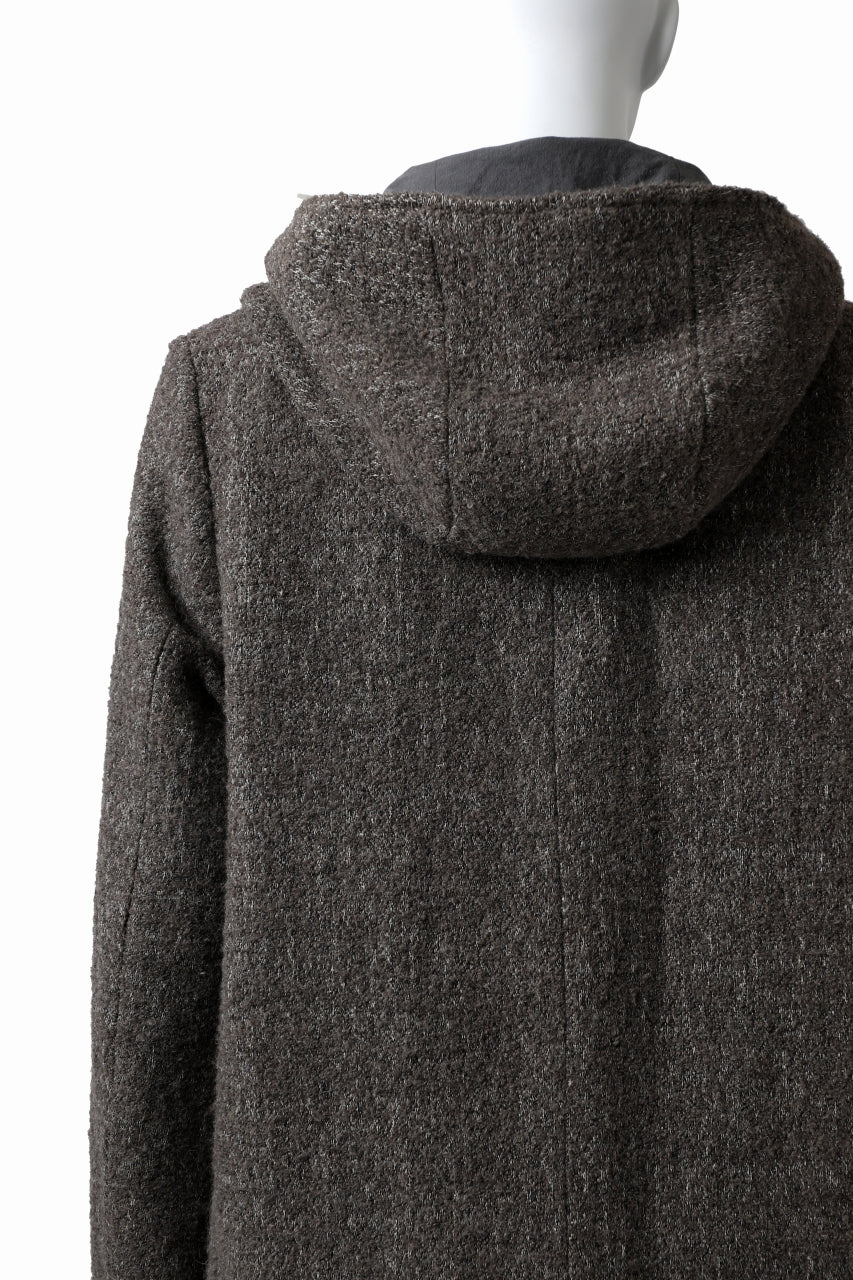 daub HOODED LONG ZIP COAT / TWEEDY MELANGE (GREY) - Image 26