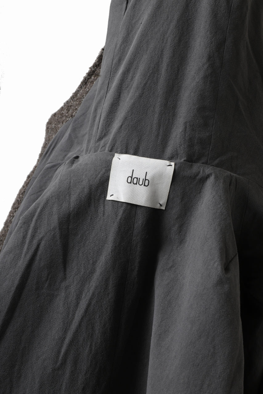 daub HOODED LONG ZIP COAT / TWEEDY MELANGE (GREY) - Image 32