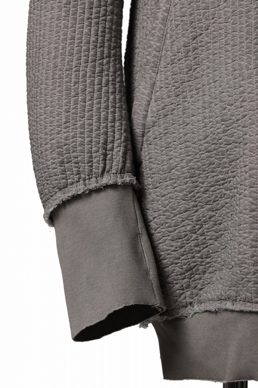 daub HOODIE LONG PARKA / DYEING PADDED FABRIC (GREY) - Image 10