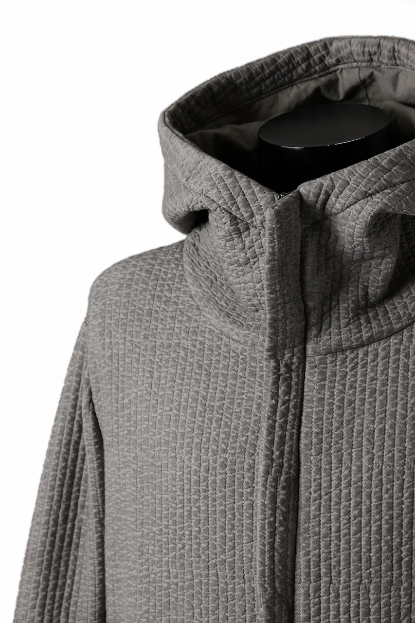 daub HOODIE LONG PARKA / DYEING PADDED FABRIC (GREY) - Image 11
