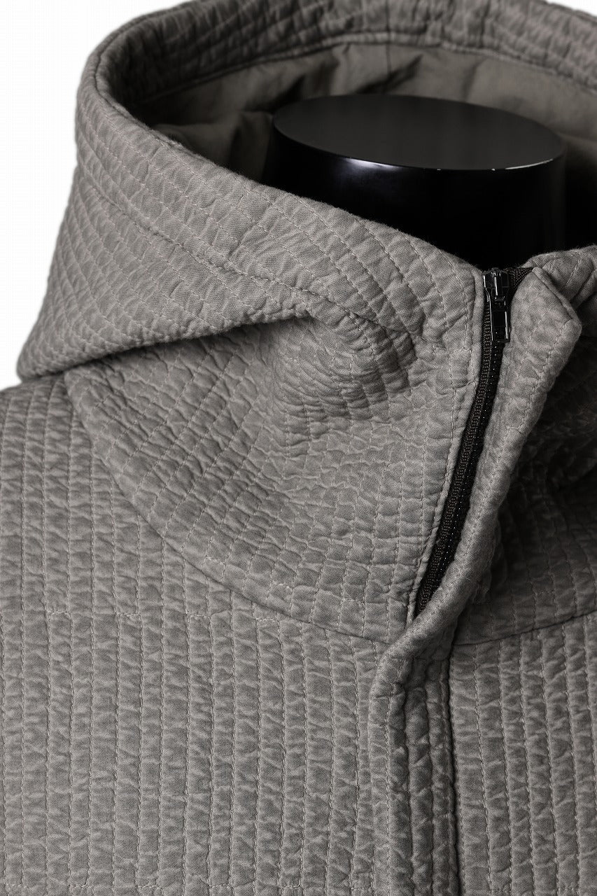 daub HOODIE LONG PARKA / DYEING PADDED FABRIC (GREY) - Image 12