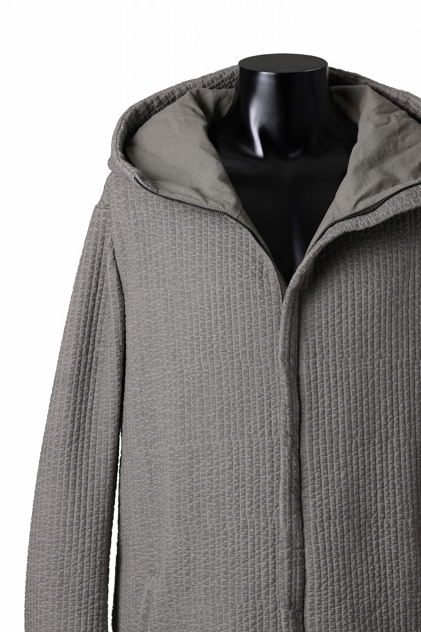daub HOODIE LONG PARKA / DYEING PADDED FABRIC (GREY) - Image 13