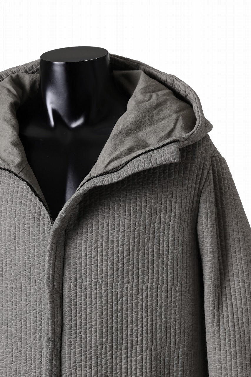 daub HOODIE LONG PARKA / DYEING PADDED FABRIC (GREY) - Image 14