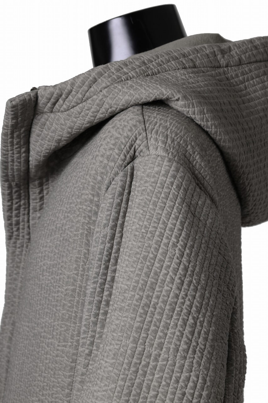 daub HOODIE LONG PARKA / DYEING PADDED FABRIC (GREY) - Image 17