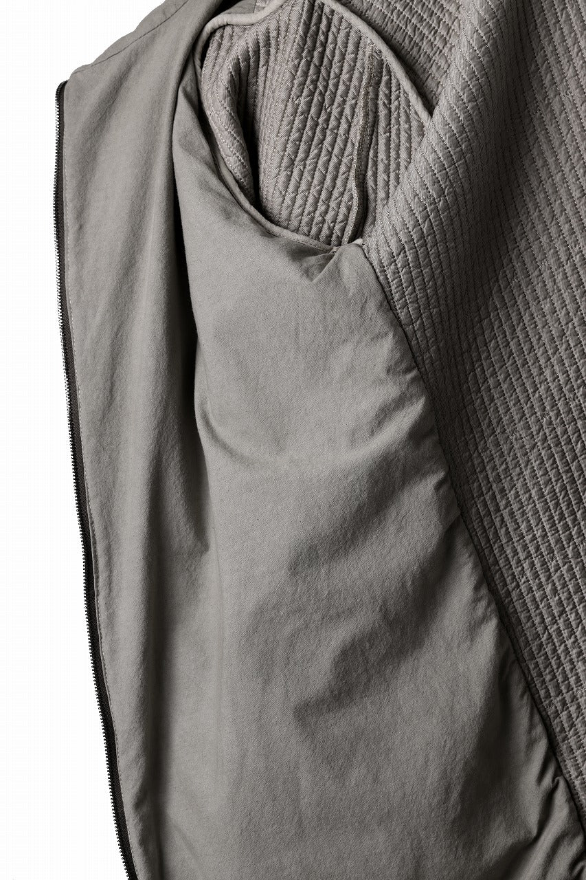 daub HOODIE LONG PARKA / DYEING PADDED FABRIC (GREY) - Image 21
