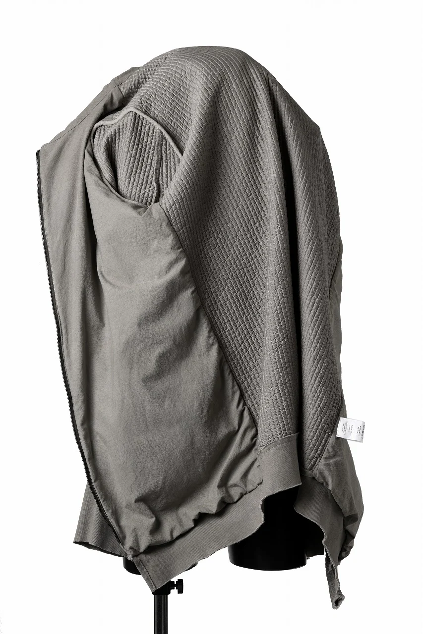 daub HOODIE LONG PARKA / DYEING PADDED FABRIC (GREY) - Image 7