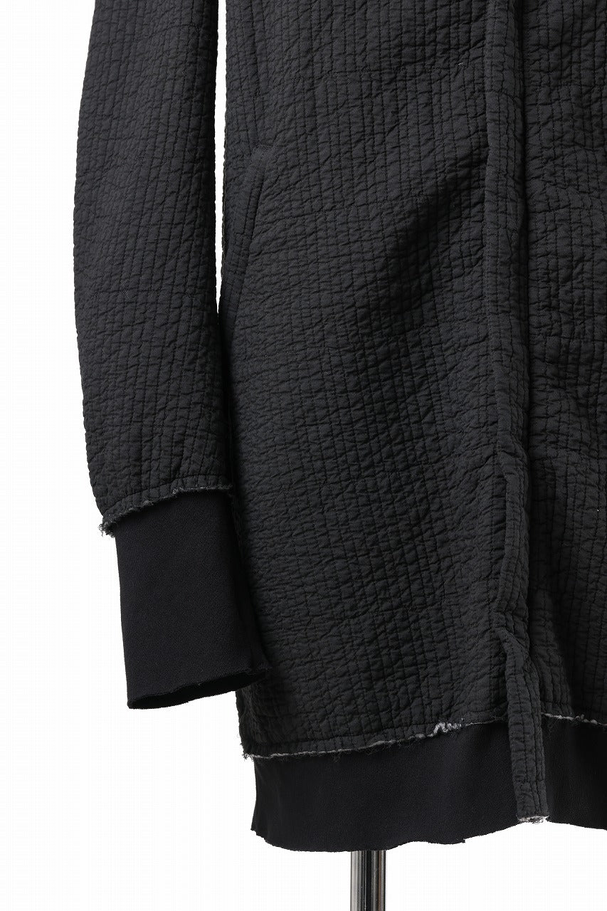 daub HOODIE LONG PARKA / DYEING PADDED FABRIC (BLACK) - Image 11