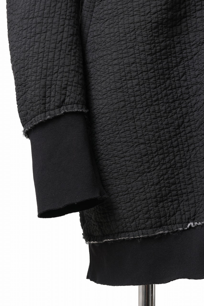 daub HOODIE LONG PARKA / DYEING PADDED FABRIC (BLACK) - Image 12