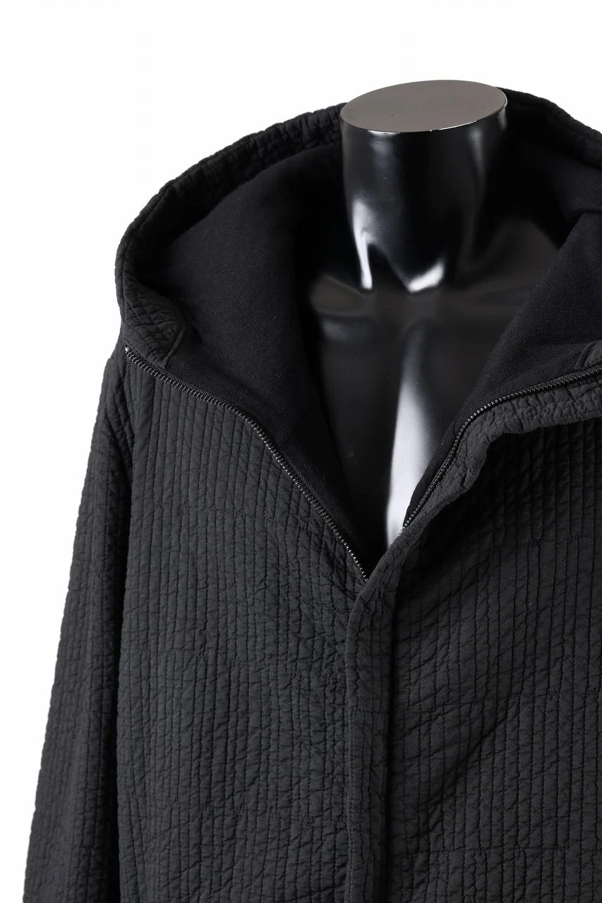 daub HOODIE LONG PARKA / DYEING PADDED FABRIC (BLACK) - Image 14