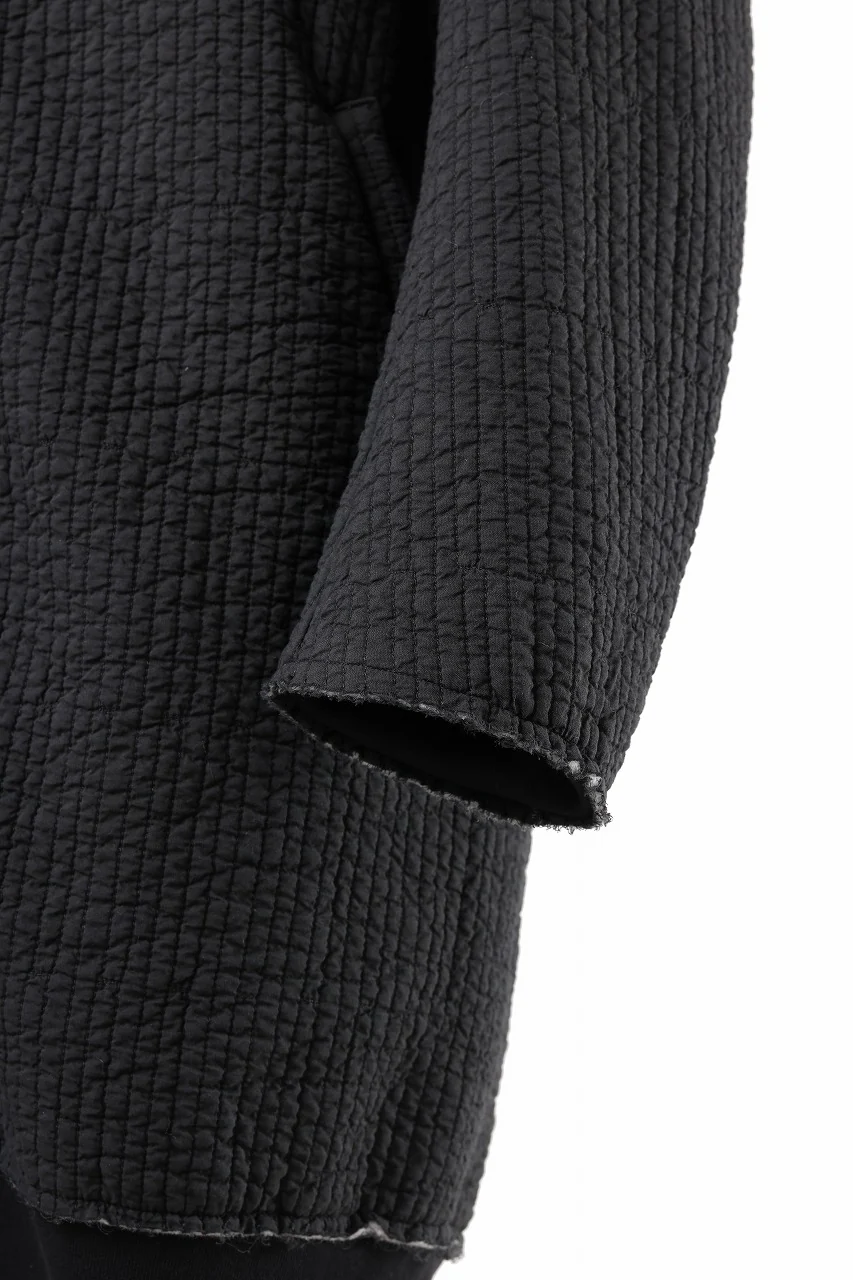 daub HOODIE LONG PARKA / DYEING PADDED FABRIC (BLACK) - Image 16