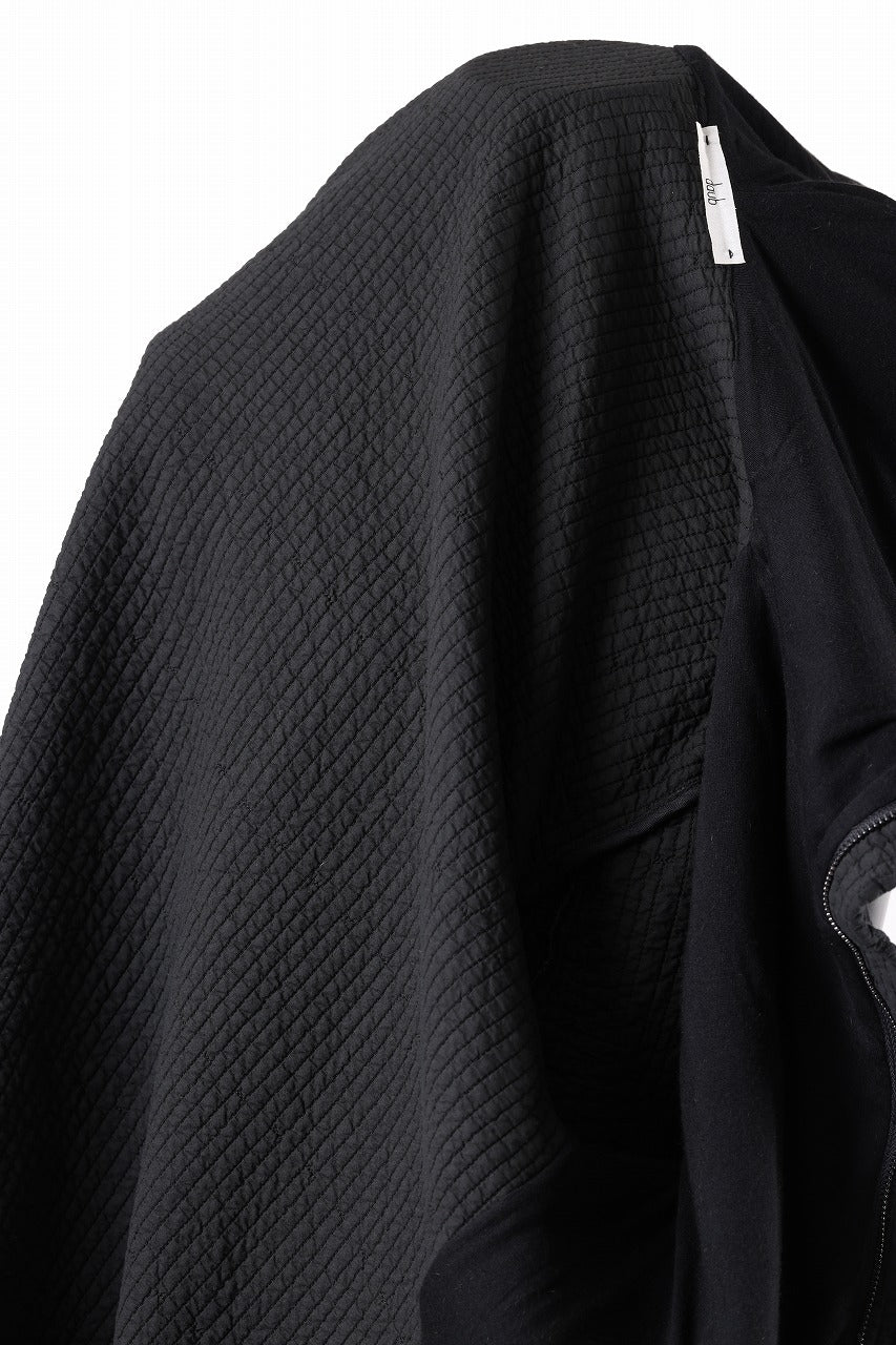 daub HOODIE LONG PARKA / DYEING PADDED FABRIC (BLACK) - Image 21