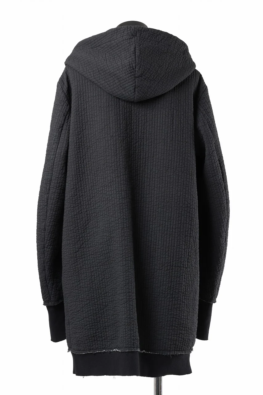 daub HOODIE LONG PARKA / DYEING PADDED FABRIC (BLACK) - Image 6