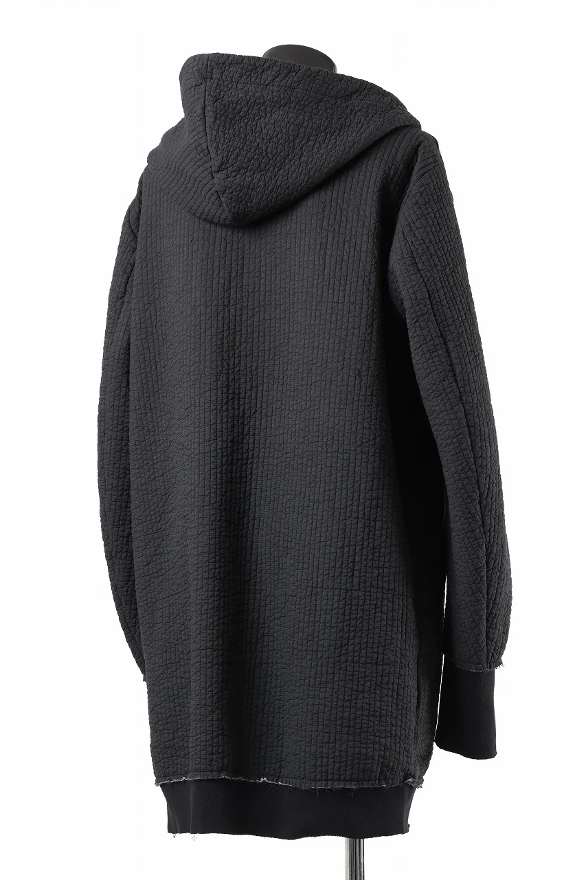 daub HOODIE LONG PARKA / DYEING PADDED FABRIC (BLACK) - Image 7