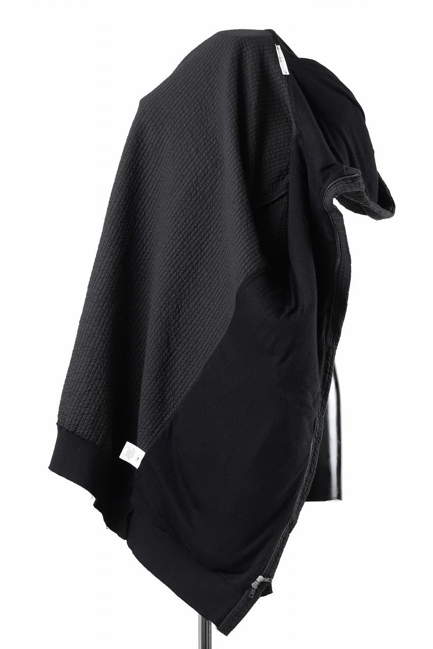 daub HOODIE LONG PARKA / DYEING PADDED FABRIC (BLACK) - Image 8