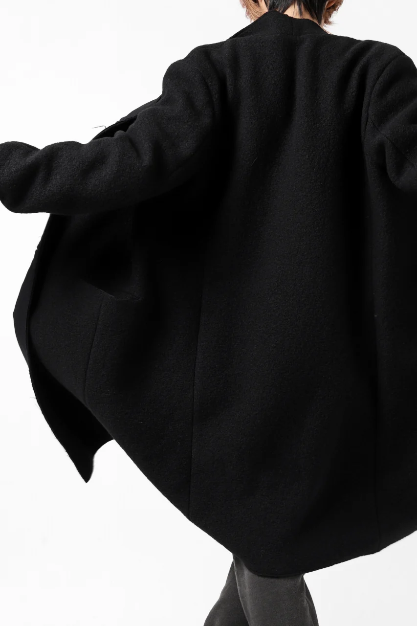 daub LAPELLESS COAT / VIRGIN WOOL (BLACK) - Image 11