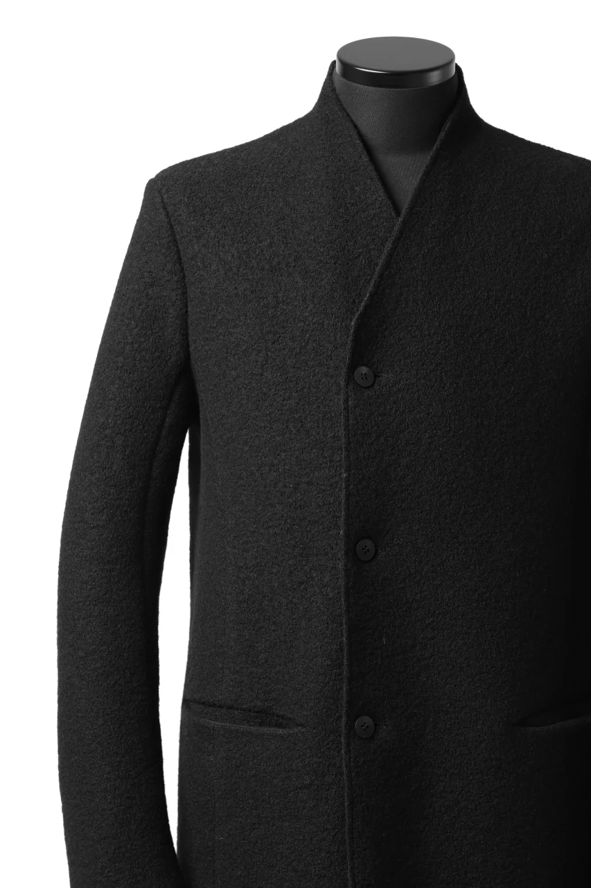 daub LAPELLESS COAT / VIRGIN WOOL (BLACK) - Image 18
