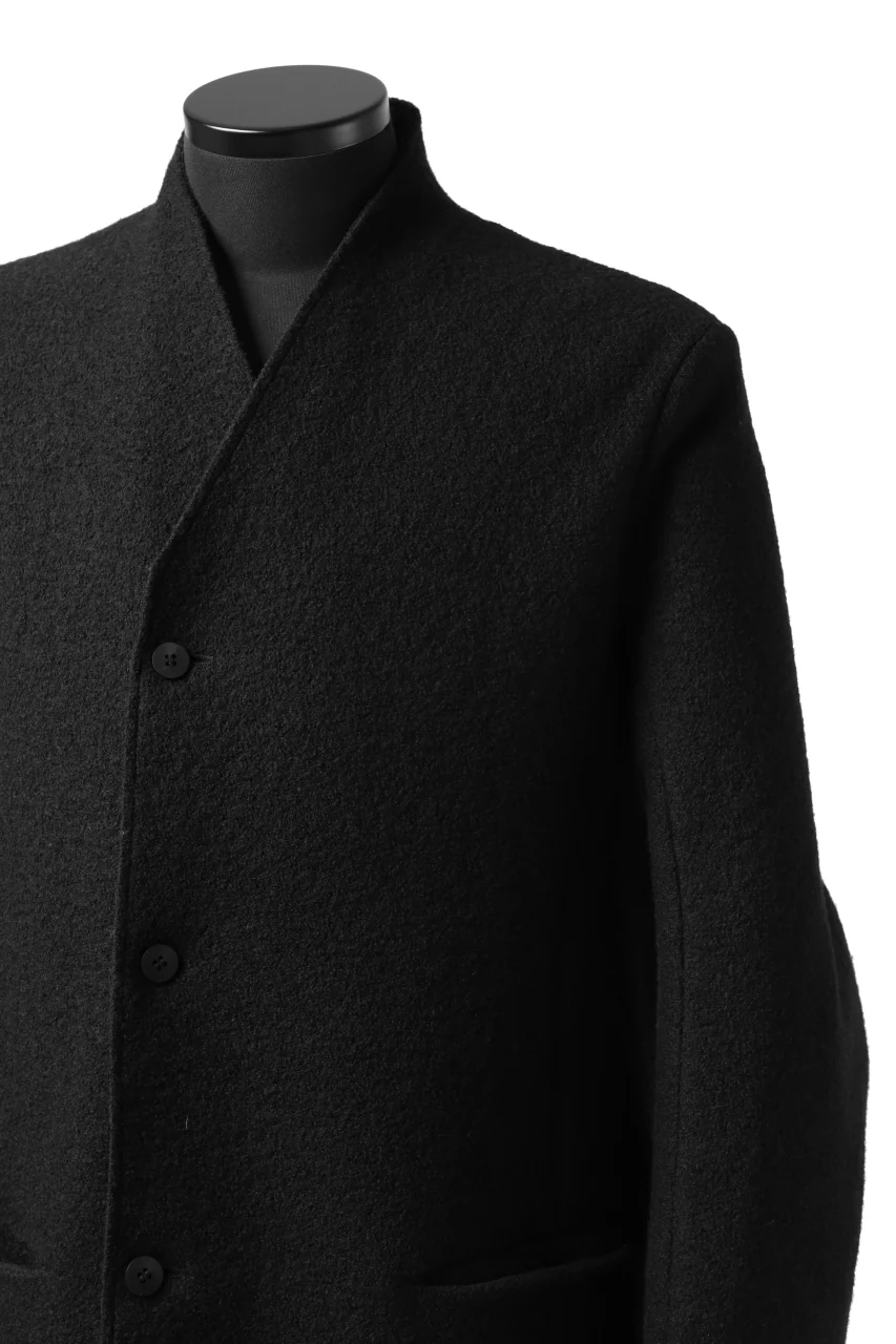 daub LAPELLESS COAT / VIRGIN WOOL (BLACK) - Image 20