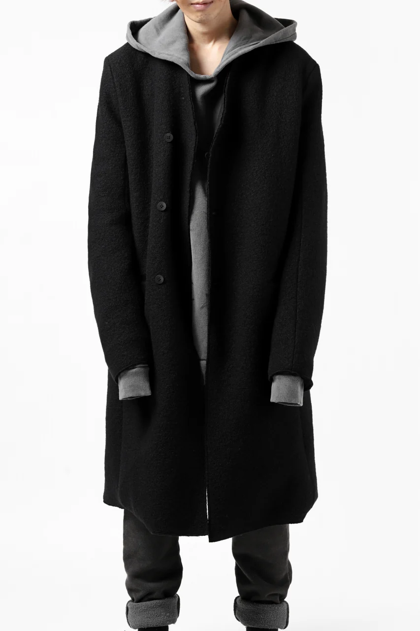 daub LAPELLESS COAT / VIRGIN WOOL (BLACK) - Image 35