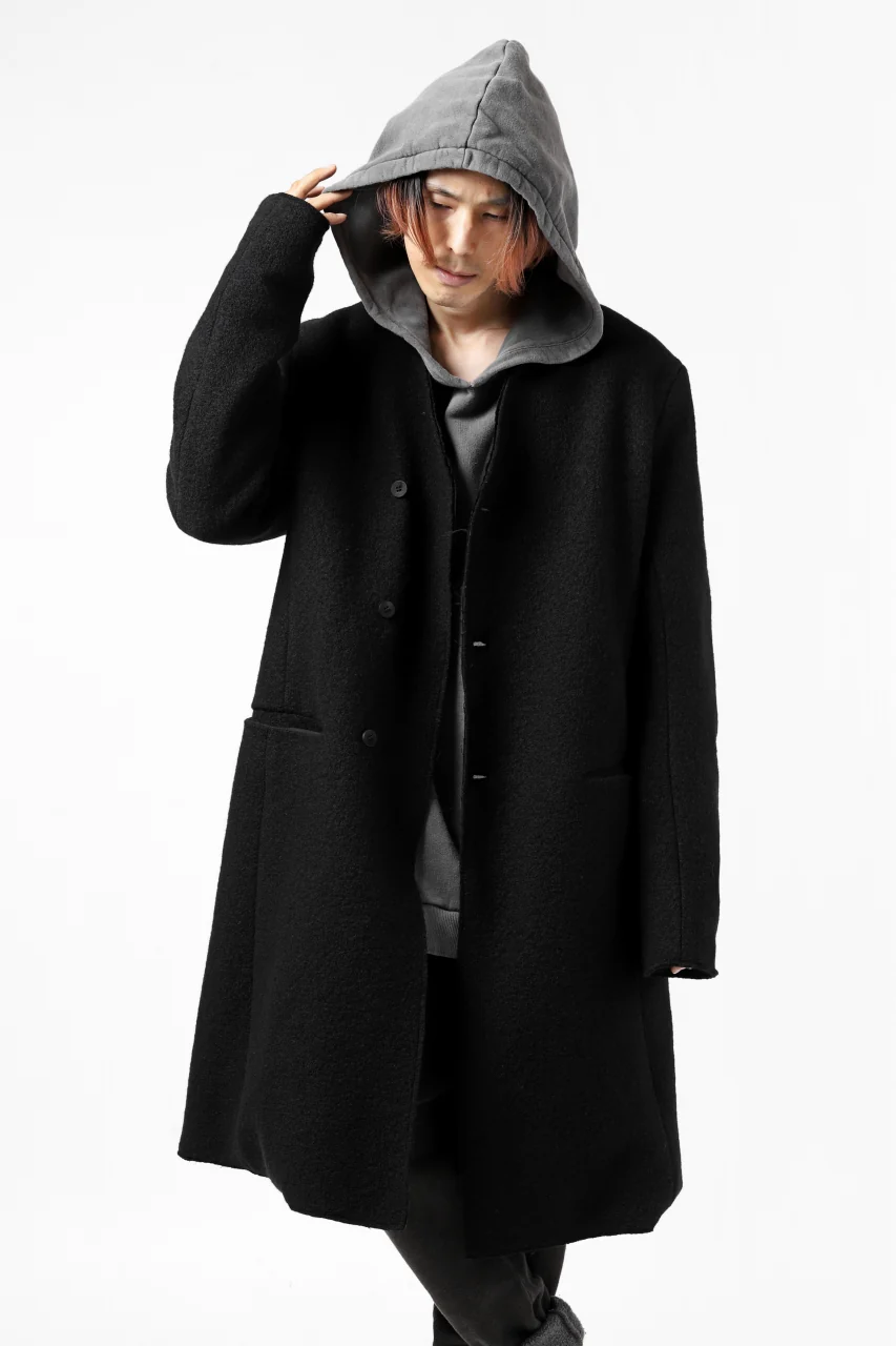 daub LAPELLESS COAT / VIRGIN WOOL (BLACK) - Image 37