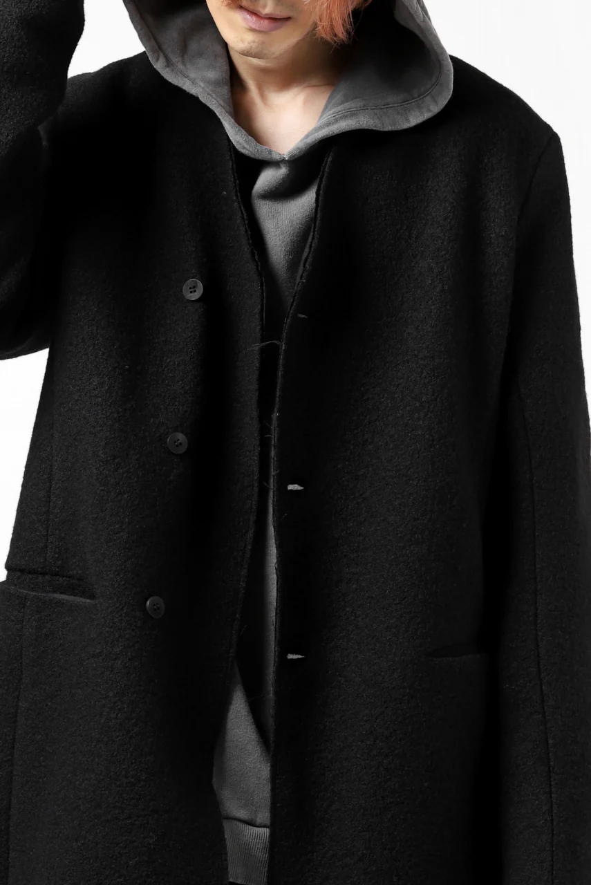 daub LAPELLESS COAT / VIRGIN WOOL (BLACK) - Image 44