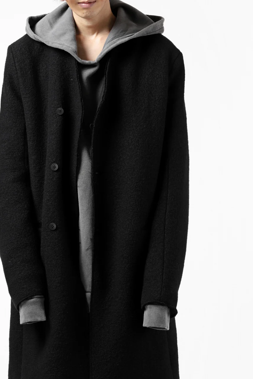 daub LAPELLESS COAT / VIRGIN WOOL (BLACK) - Image 45