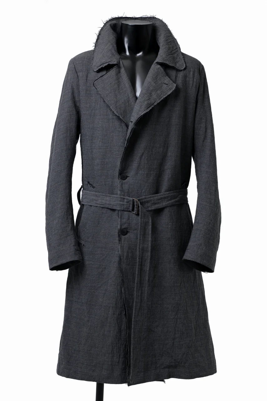 daub OFFICERS OVER COAT / VIRGIN WOOL + METALLIC FIBER (DARK GREY)
