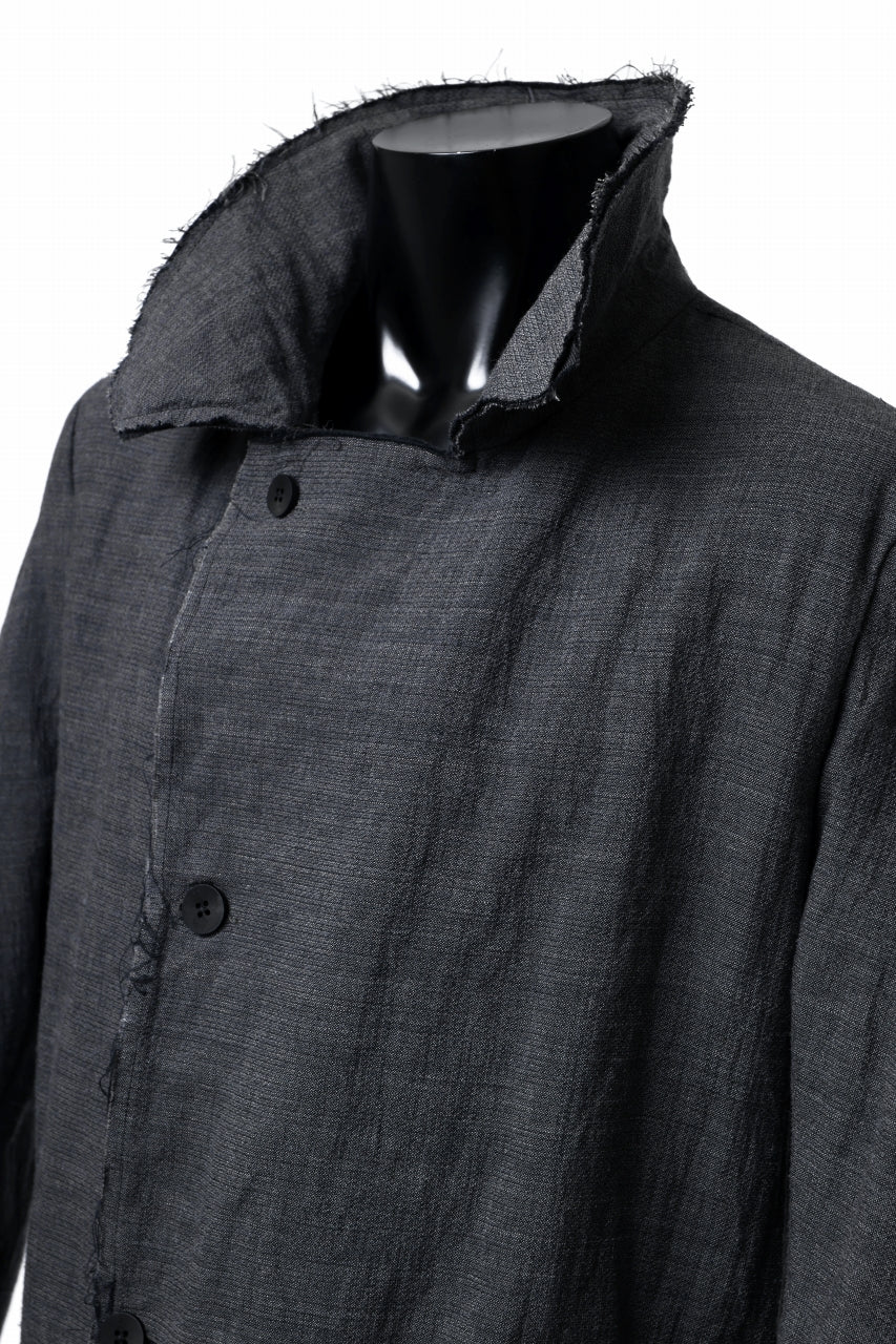 daub OFFICERS OVER COAT / VIRGIN WOOL + METALLIC FIBER (DARK GREY) - Image 21