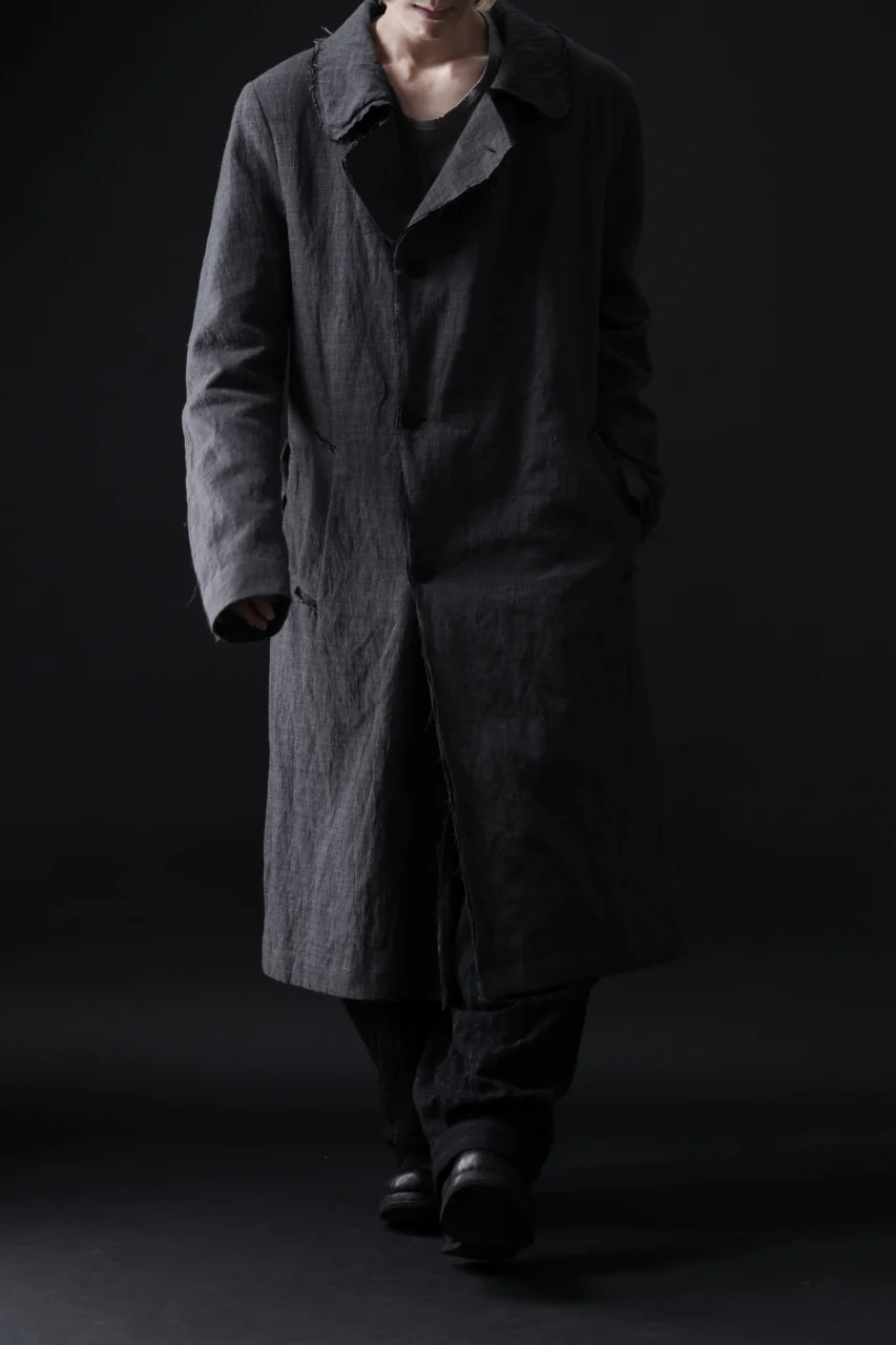 daub OFFICERS OVER COAT / VIRGIN WOOL + METALLIC FIBER (DARK GREY) - Image 33