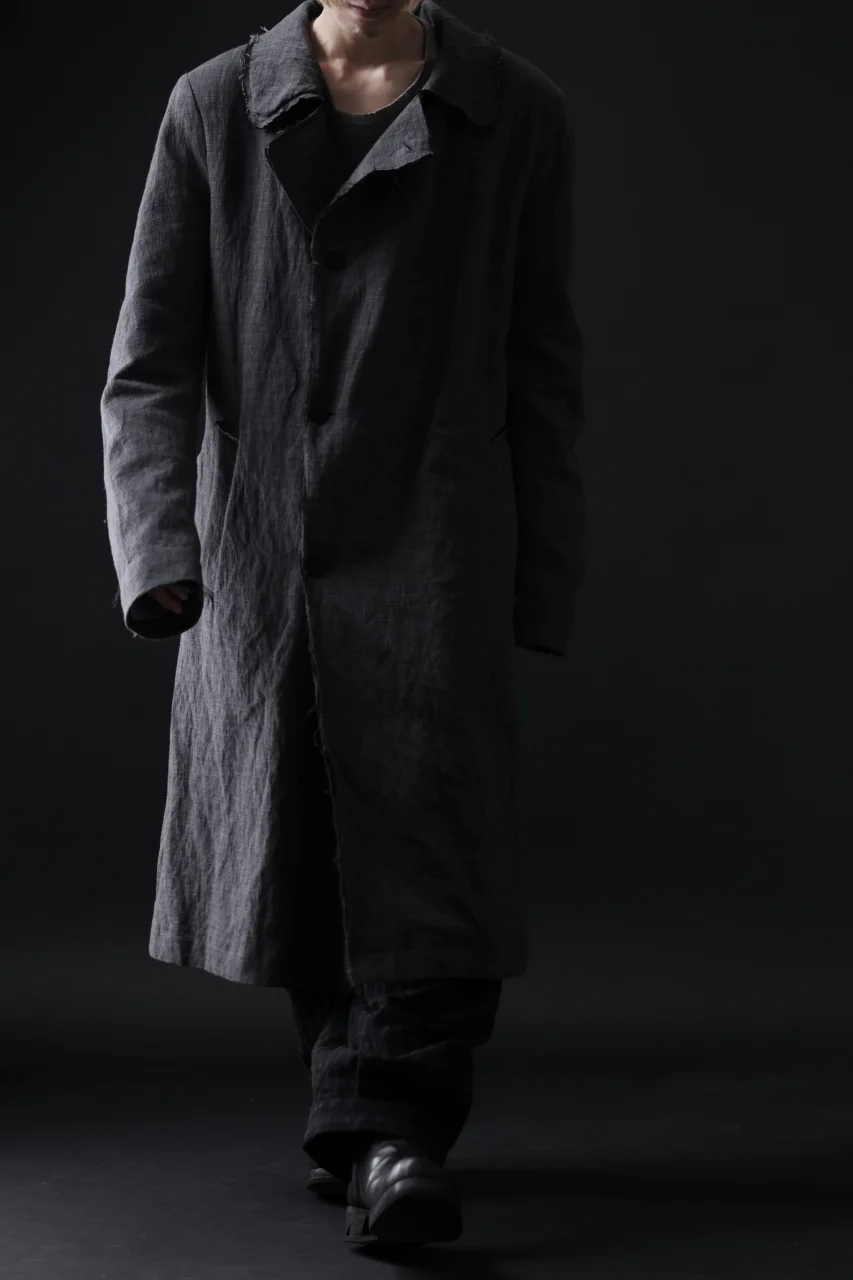 daub OFFICERS OVER COAT / VIRGIN WOOL + METALLIC FIBER (DARK GREY) - Image 34