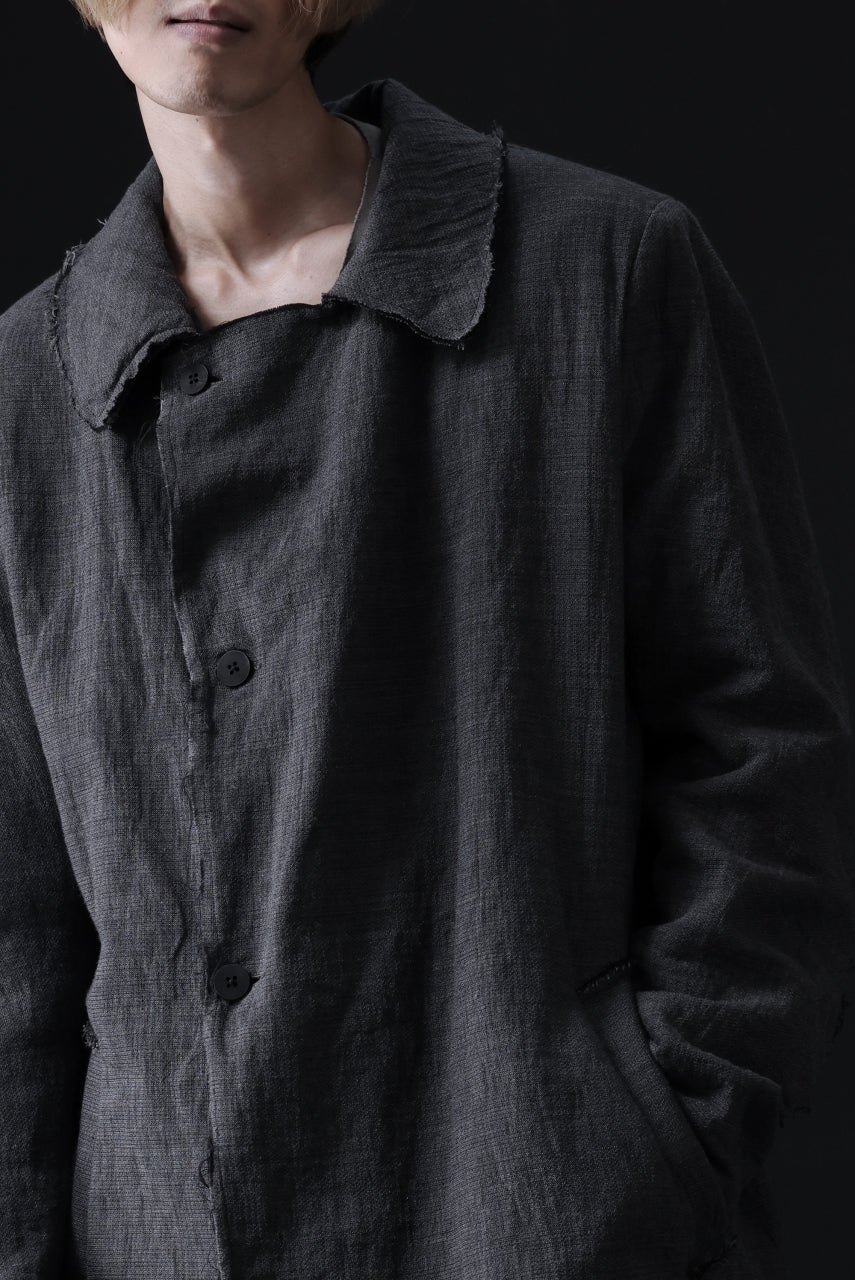 daub OFFICERS OVER COAT / VIRGIN WOOL + METALLIC FIBER (DARK GREY) - Image 46