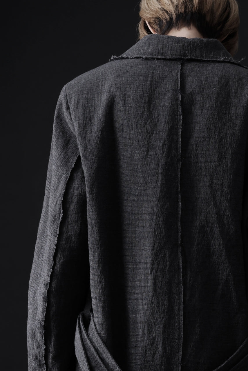 daub OFFICERS OVER COAT / VIRGIN WOOL + METALLIC FIBER (DARK GREY) - Image 48