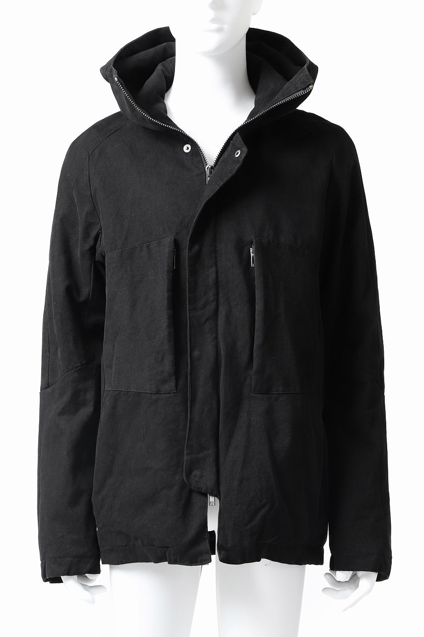 daub PADDED MT-HOOD JACKET / SOFT COTTON TWILL (BLACK)