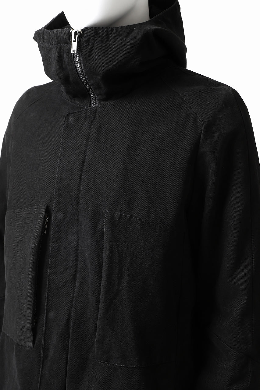 daub PADDED MT-HOOD JACKET / SOFT COTTON TWILL (BLACK) - Image 15