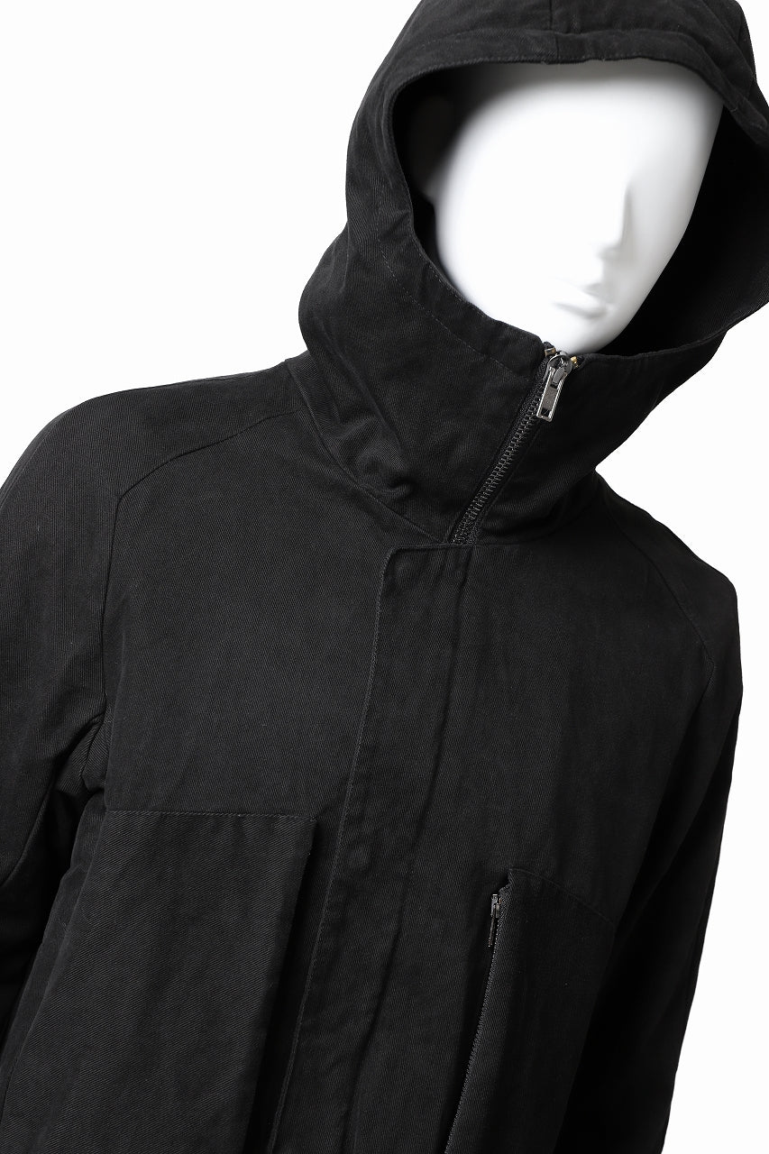 daub PADDED MT-HOOD JACKET / SOFT COTTON TWILL (BLACK) - Image 20