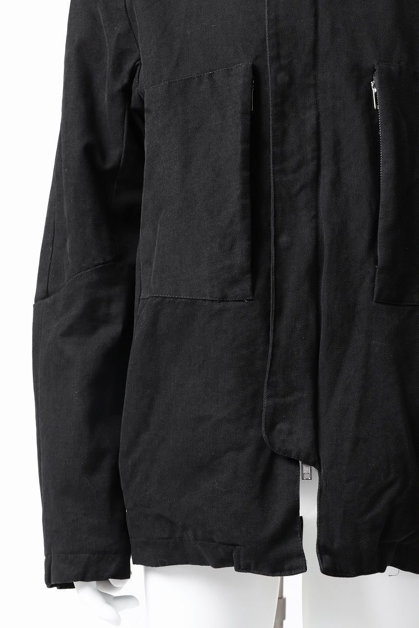 daub PADDED MT-HOOD JACKET / SOFT COTTON TWILL (BLACK) - Image 23