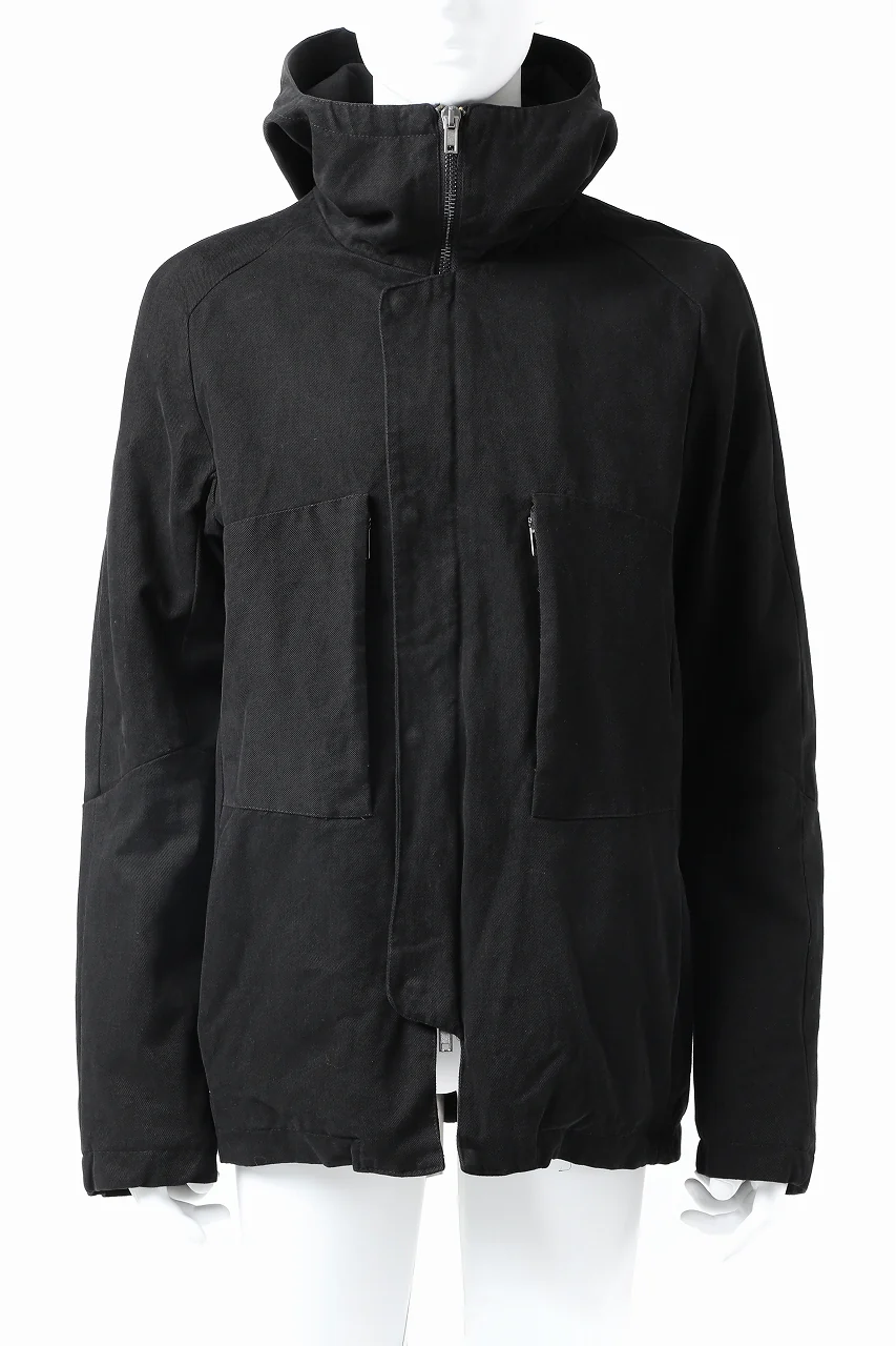 daub PADDED MT-HOOD JACKET / SOFT COTTON TWILL (BLACK) - Image 3