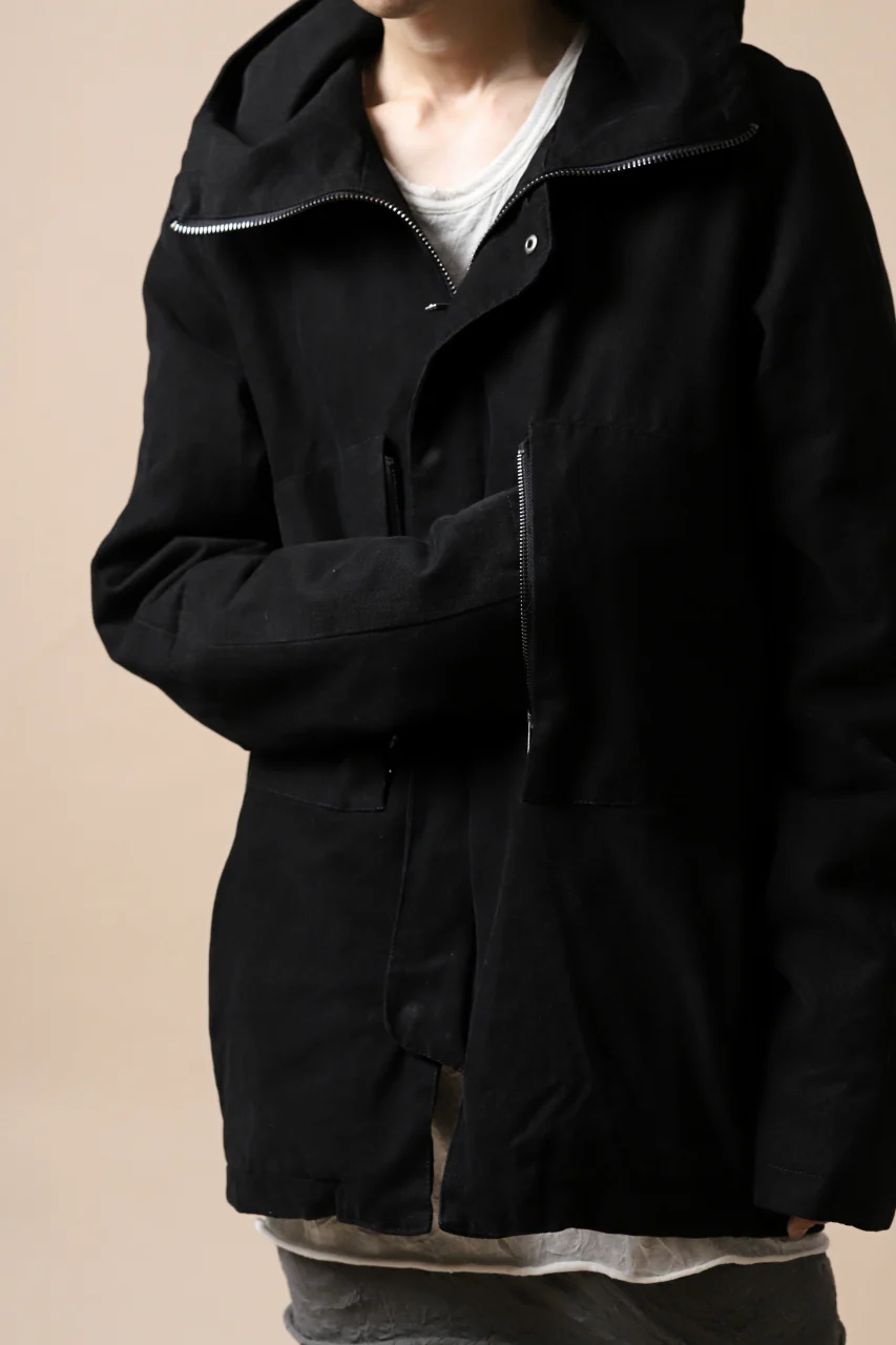daub PADDED MT-HOOD JACKET / SOFT COTTON TWILL (BLACK) - Image 40