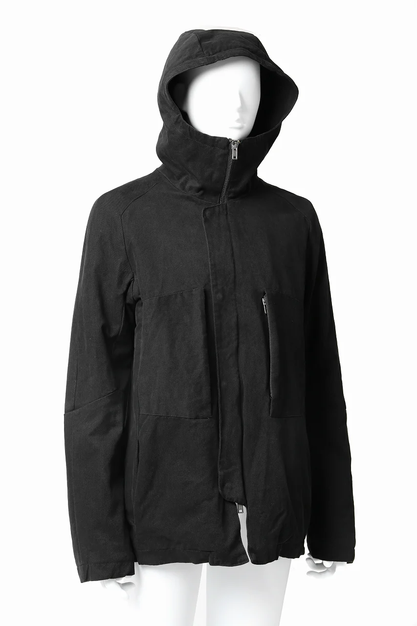 daub PADDED MT-HOOD JACKET / SOFT COTTON TWILL (BLACK) - Image 6